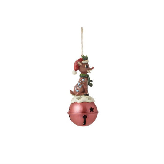 Rudolph Standing on Large Bell Ornament